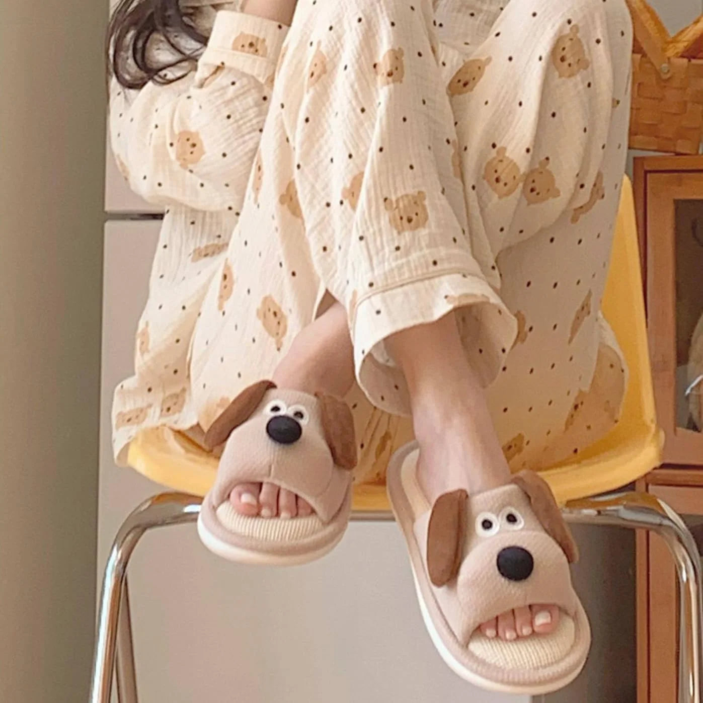 CN Fujian Cute Animal Shape Slippers For Women Home Linen