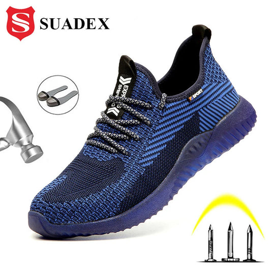 SUADEX Men's Steel Toe Safety Work Shoes Puncture Resistant