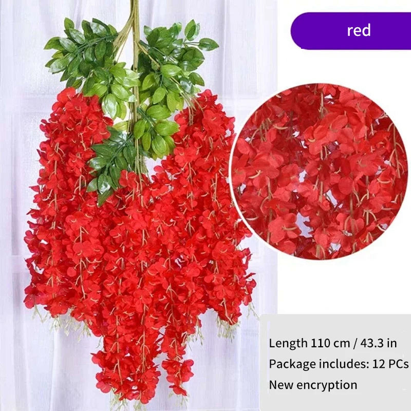 Artificial Wisteria Wreath Rattan for Wedding Arch Decor