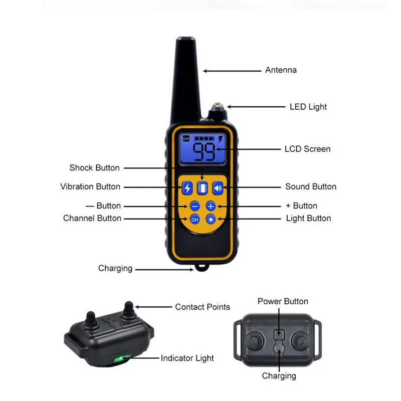 Digital Dog Training Collar with Remote Control and LCD Display