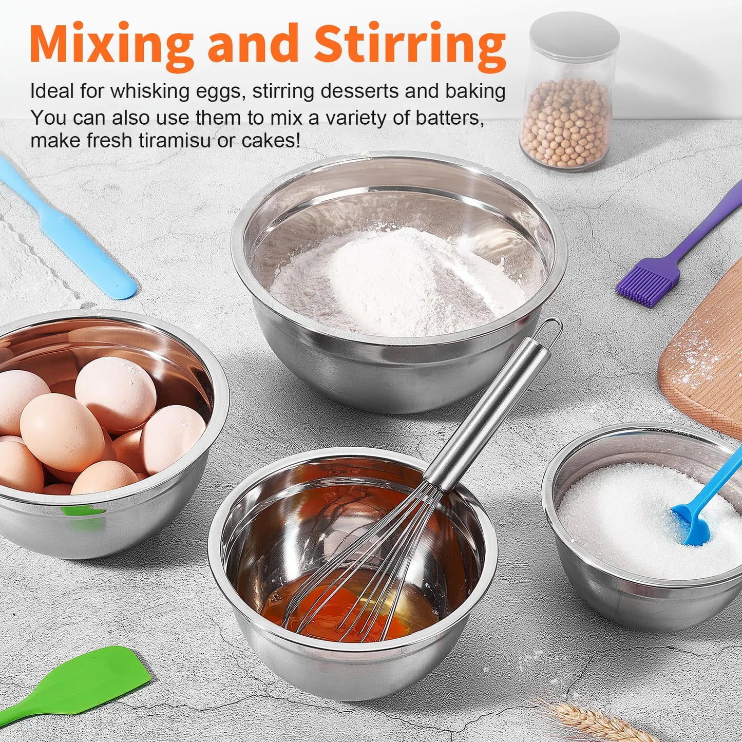 29-Piece Stainless Steel Mixing Bowl Set for Kitchen Essentials