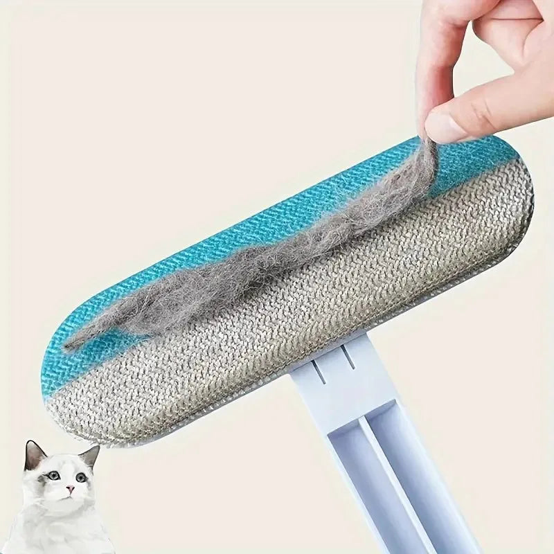 Durable Long-Handle Pet Hair Remover Brush for Dogs