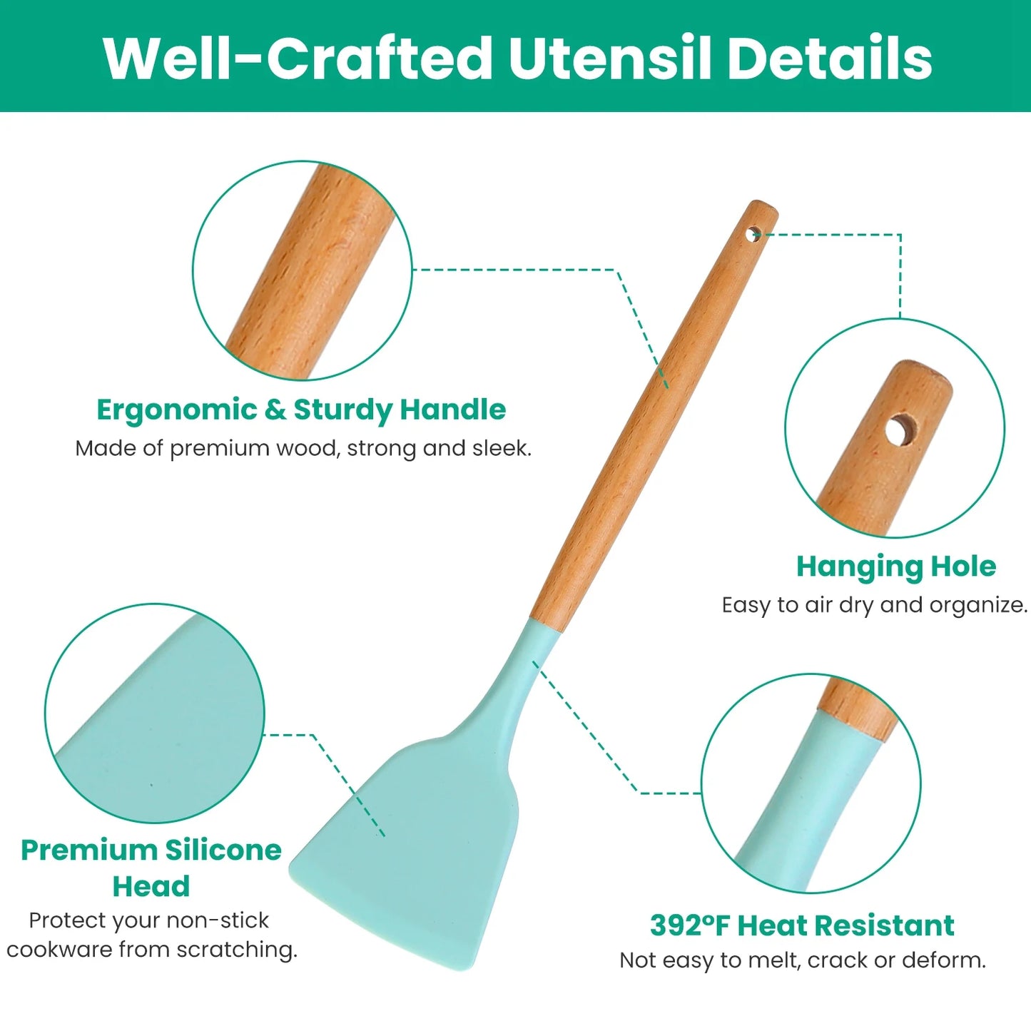 35 Piece Kitchen Cooking Utensil Set Spatula Set Baking Utensil Set Essential Kitchen Accessories with Holder