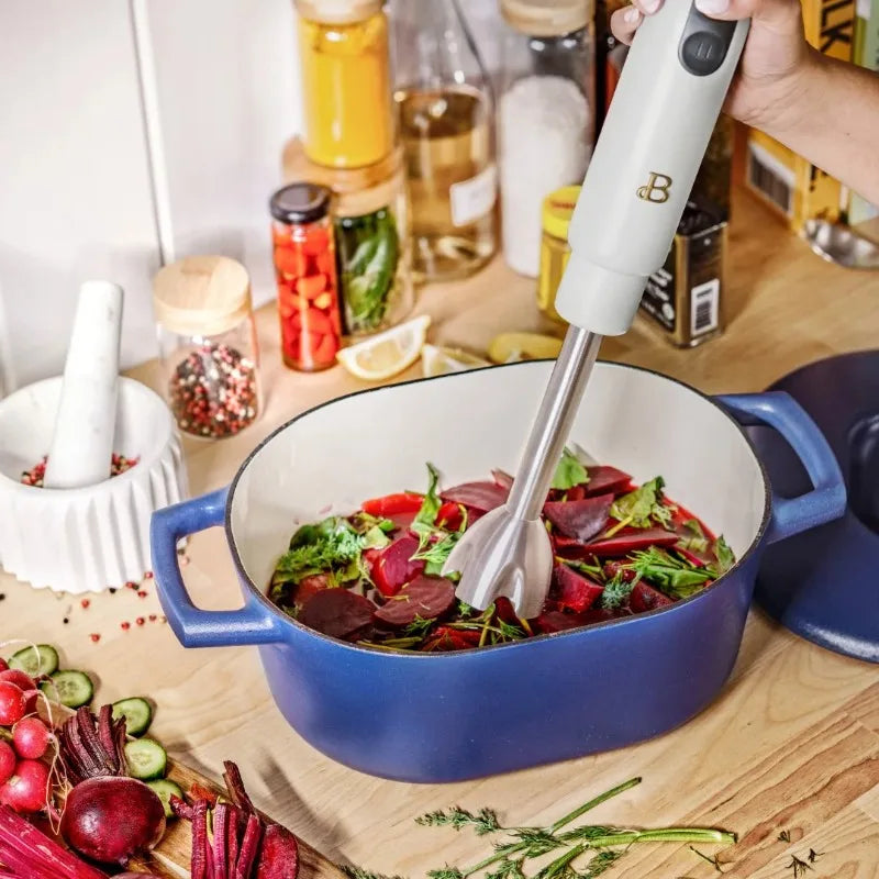 Beautiful 2-Speed Immersion Blender with Chopper and Measuring Cup by Drew Barrymore