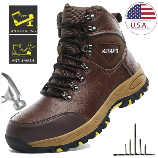 Rotating Steel Toe Safety Shoes for Men's Work Protection