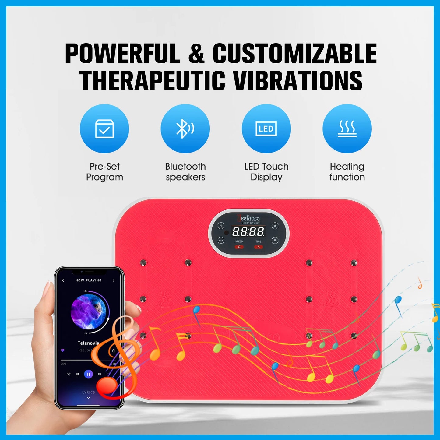 Jeefanco Vibration Plate Seniors And Teens Silicone Surface