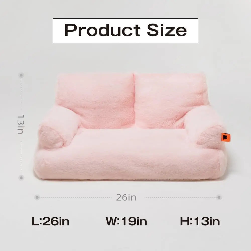 Mewoofun Pet Couch Bed 26x19x13 Inch Washable Cat Bed for Medium Small Dogs and Cats Up to 25 Pounds Fluffy Black and White Couch