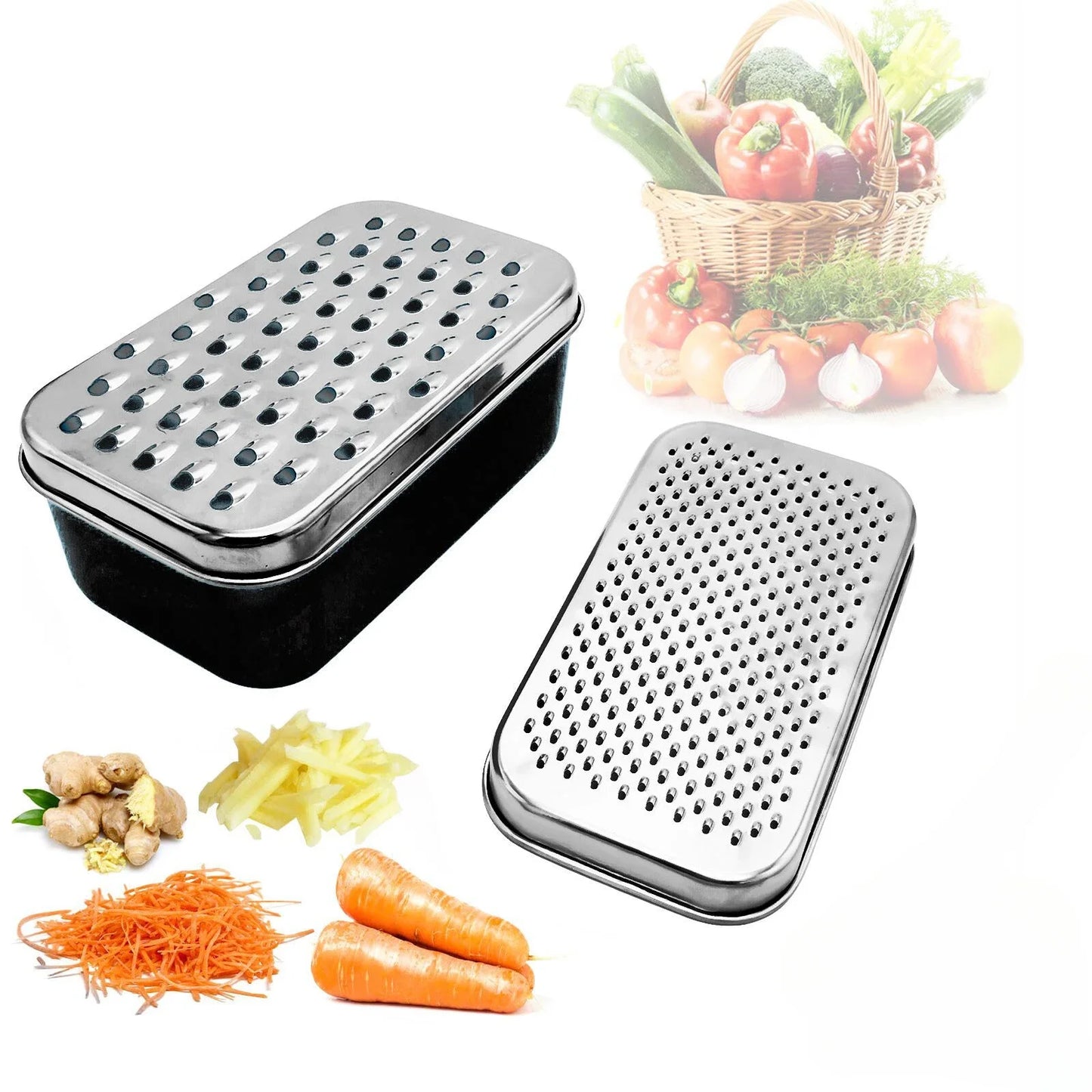Portable Grater Home Stainless Double-sided Shredder