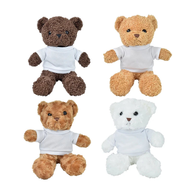24pcs Pack New Arrival Popular Cute Sublimation White T shirt Bear Mixed Color Hu