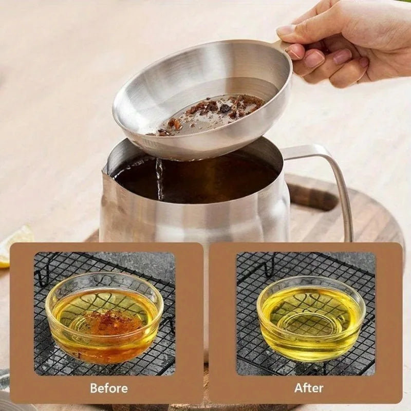 Oil Filter Pot with Strainer Deep Fryer Basket