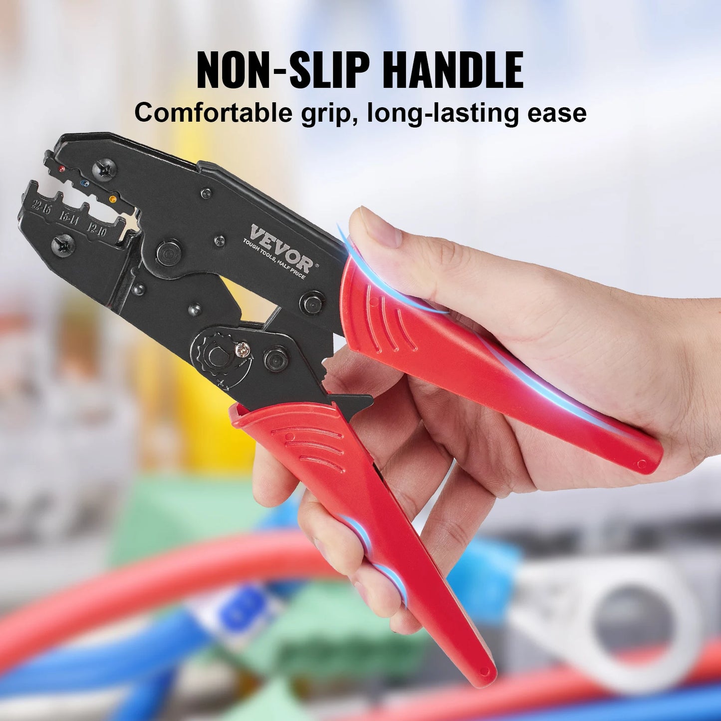 VEVOR Labor-Saving Ratcheting Wire Crimping Tool with Gloves