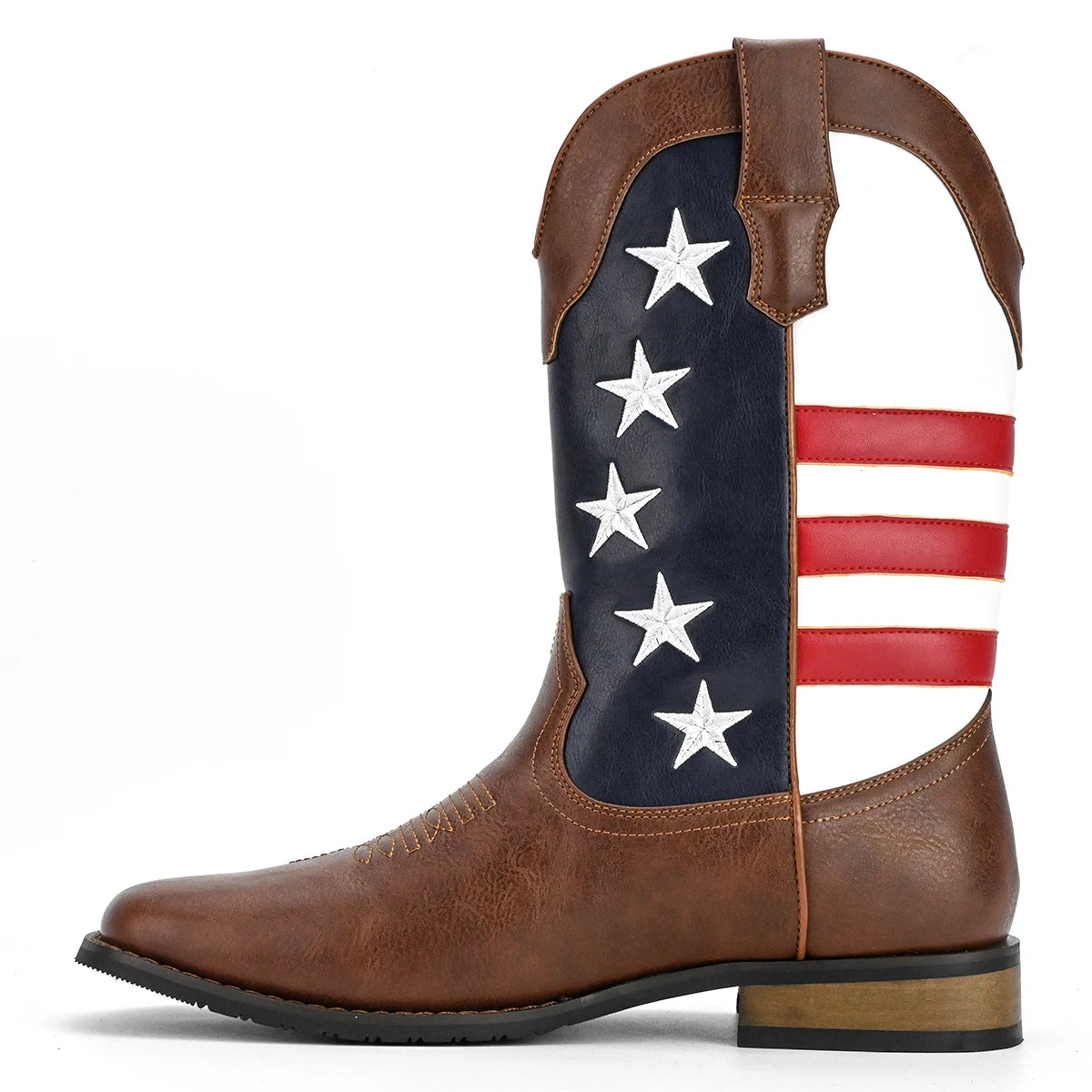 Personalized Fashion Men's Cowboy Boots with Five-Pointed Star