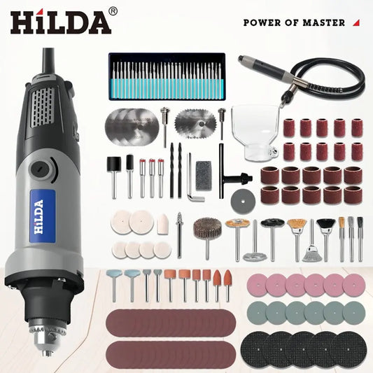 HILDA 500W Rotary Tool Kit with Accessories for Jewelry Metal Glass Engraving Pen