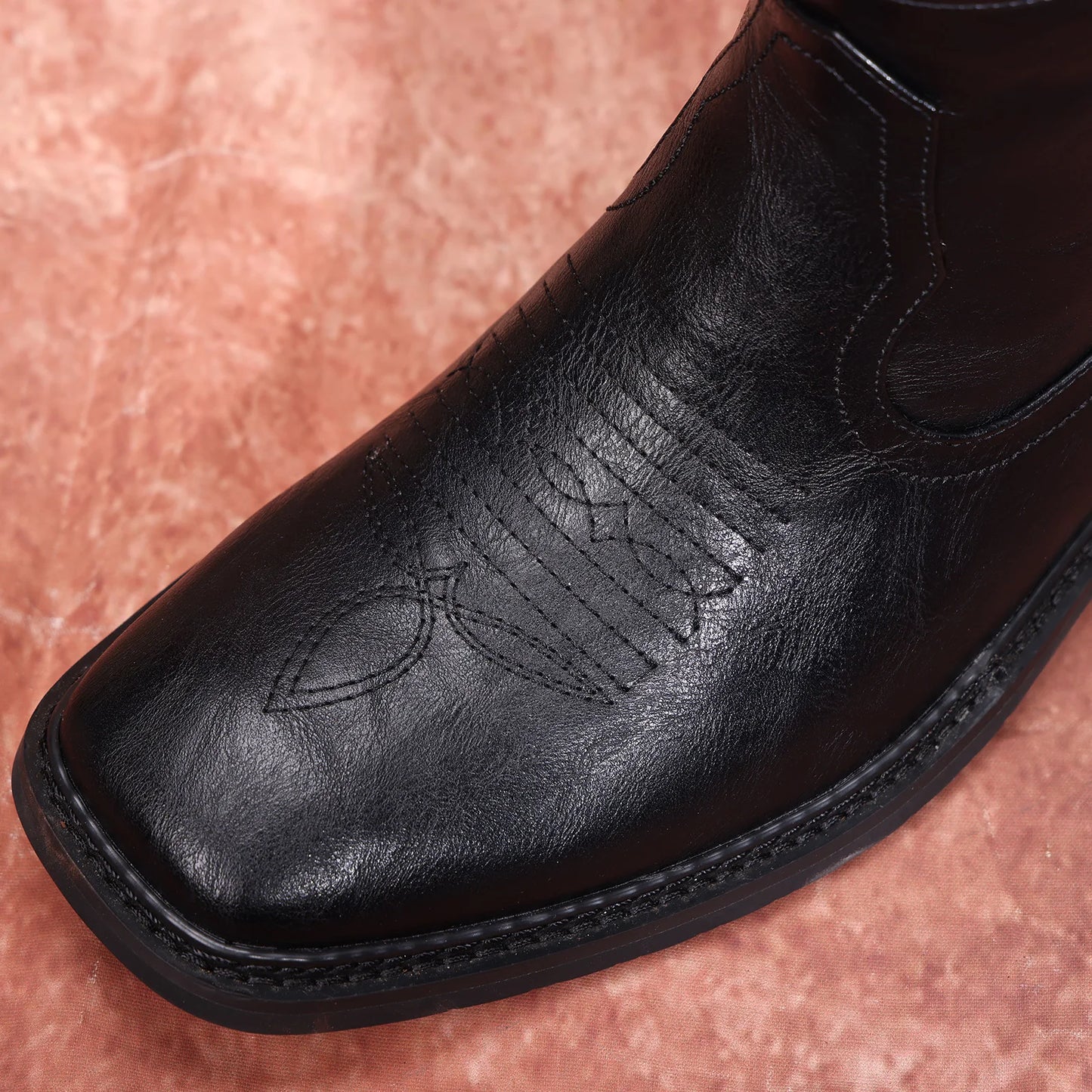 Cowboy Boots For Men Mens Square Toe Western Boot With Flag Brown Faux Leather Booties