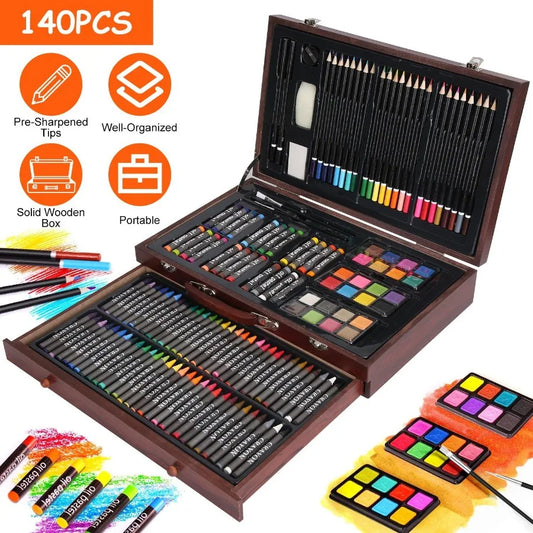 Hign Concerned Art Supplies Set With Wooden Box For Artists