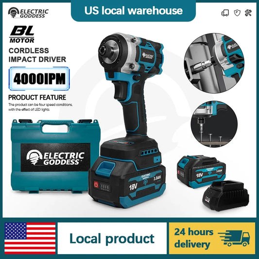 230NM Brushless Electric Screwdriver Multi Function Lithium Drill Cordless Driver Battery Set For Makita 18V Batteries