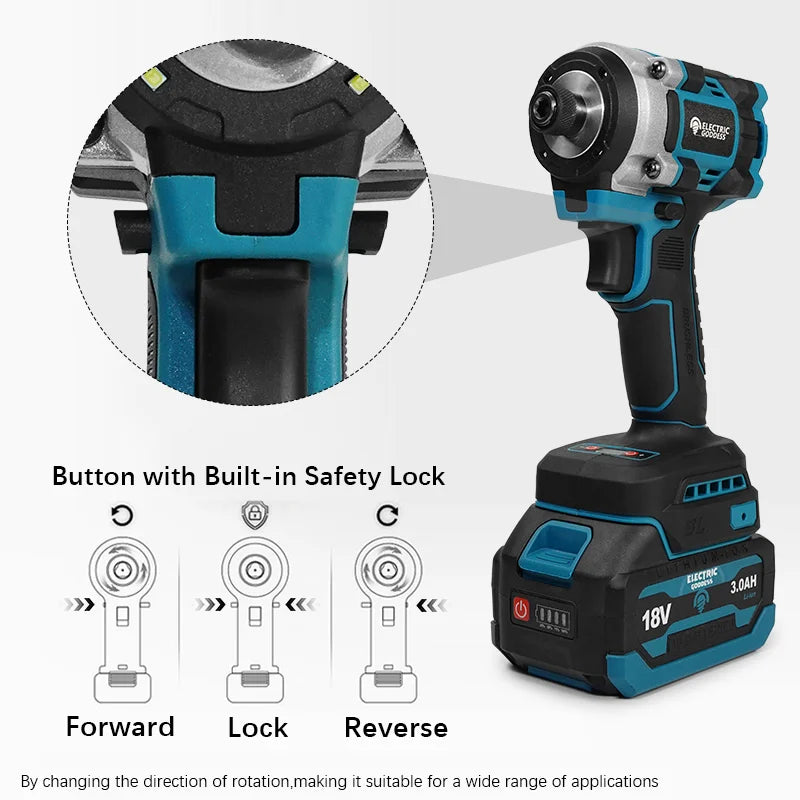 230NM Brushless Electric Screwdriver Multi Function Lithium Drill Cordless Driver Battery Set For Makita 18V Batteries