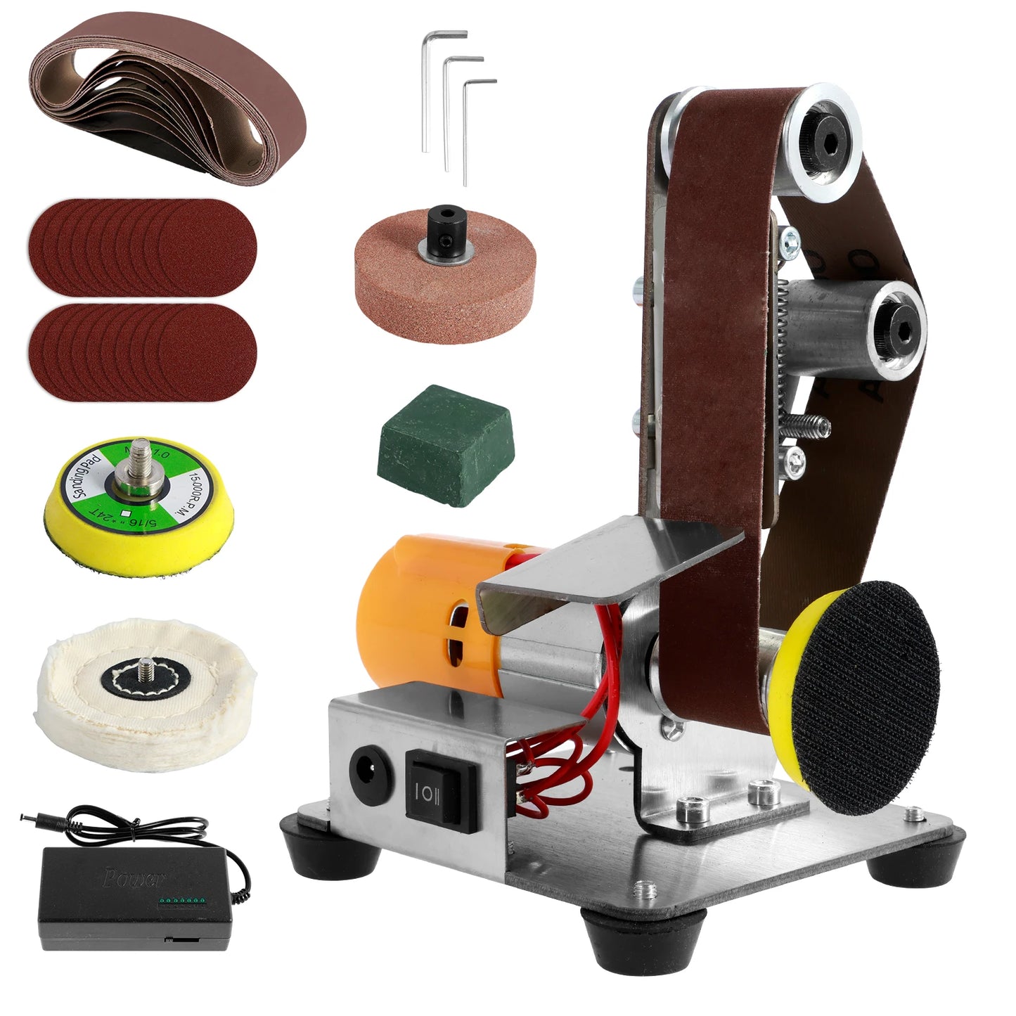 Mini Belt Grinding Machine Tool Sharpening Electric Multifunctional Sander Polisher Adjustable