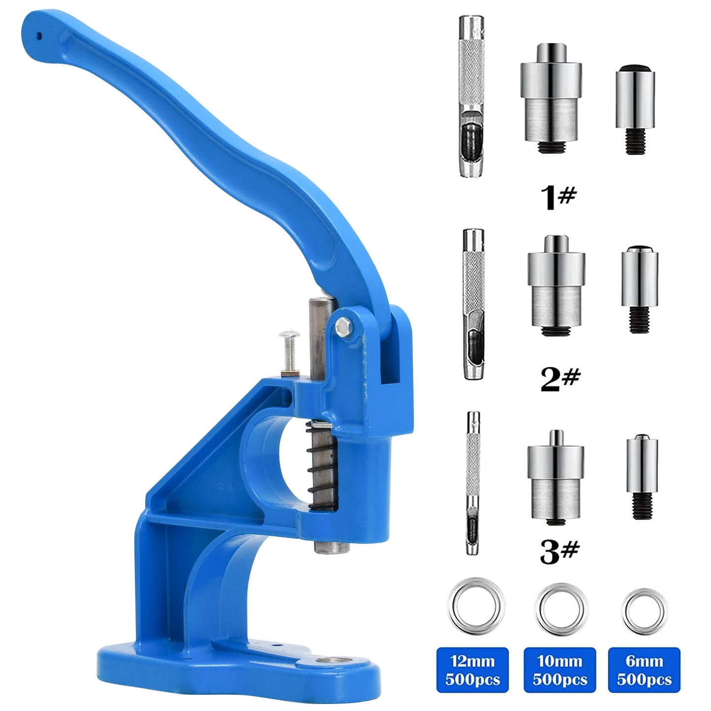 Hign-Concerned Manual Grommet Machine Eyelet Press 3 Dies