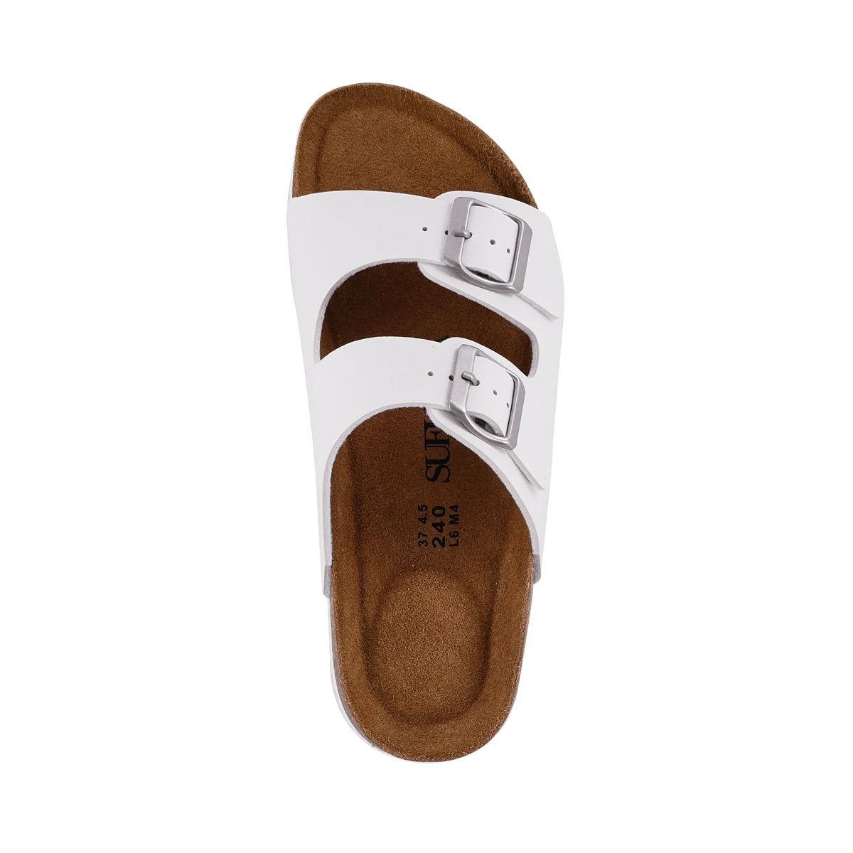 Fashionable Women's Cork Slippers with Double Buckle Design