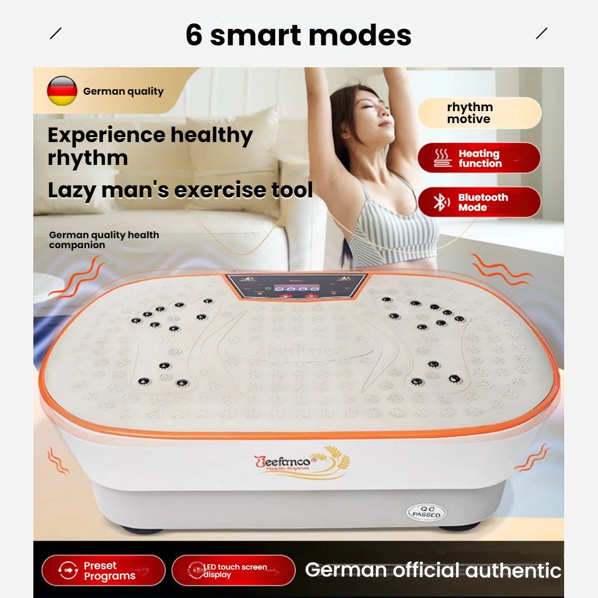 Jeefanco Vibration Plate For Home Fitness Magnetic Surface