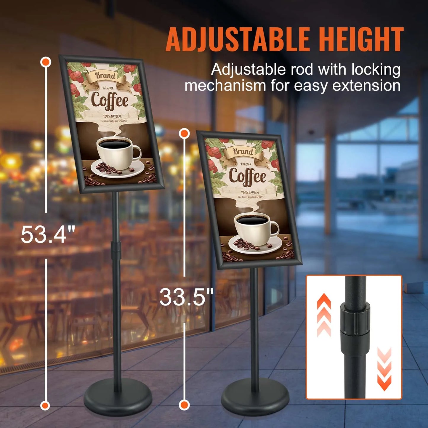 VEVOR Pedestal Sign Holder Adjustable Floor Poster Stand