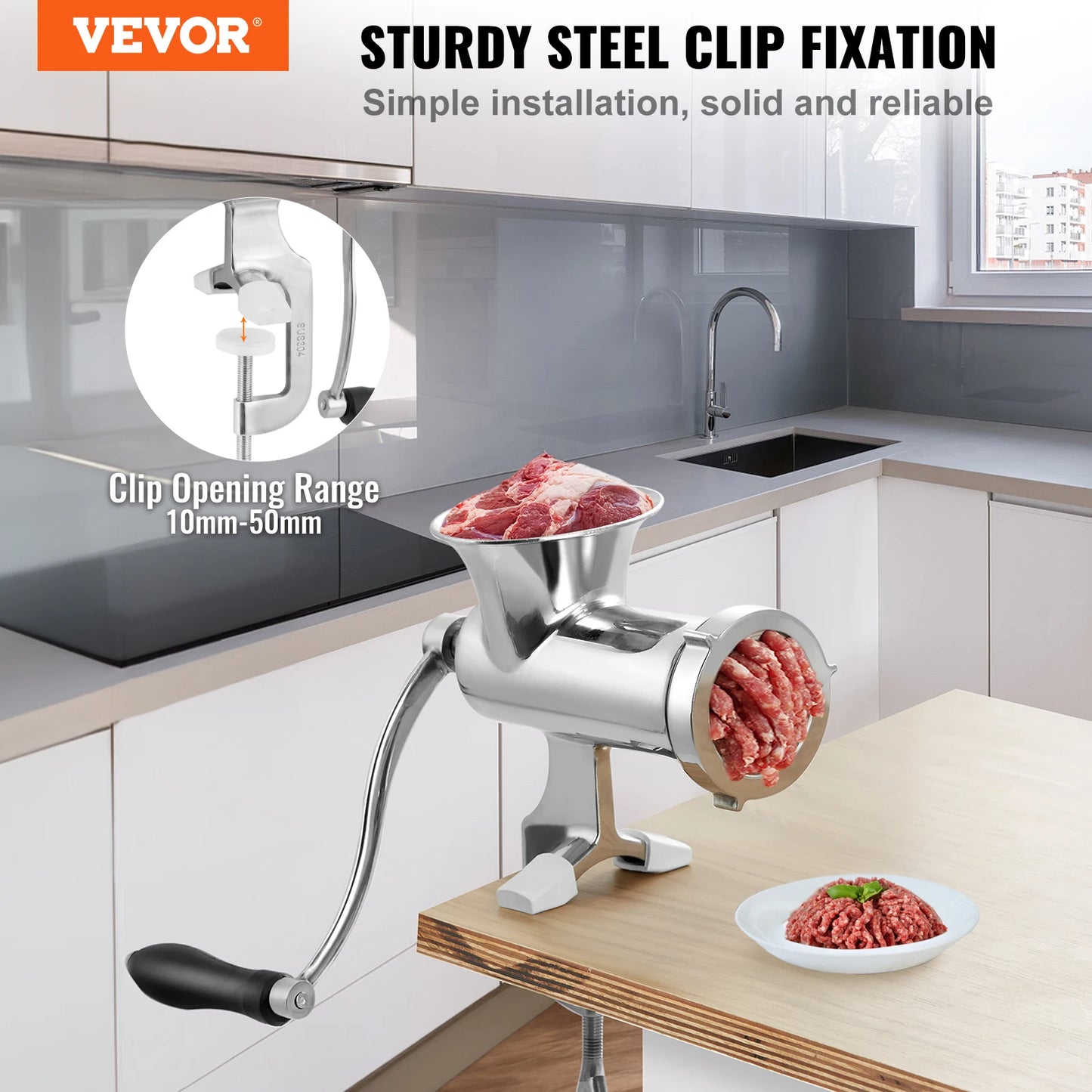 Manual Stainless Steel Meat Grinder for Home Sausage Making