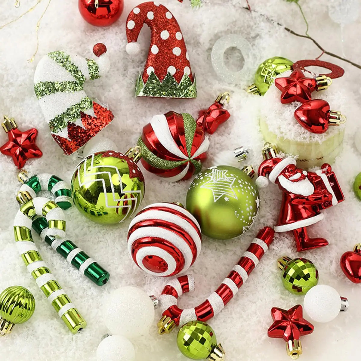 50 Pieces Christmas Ball Ornaments Set for Tree Decorations in Champagne Blue Black and Wine Red