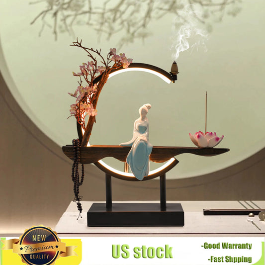 Bymaocar New Chinese Style Zen Meditation Incense Burner Set