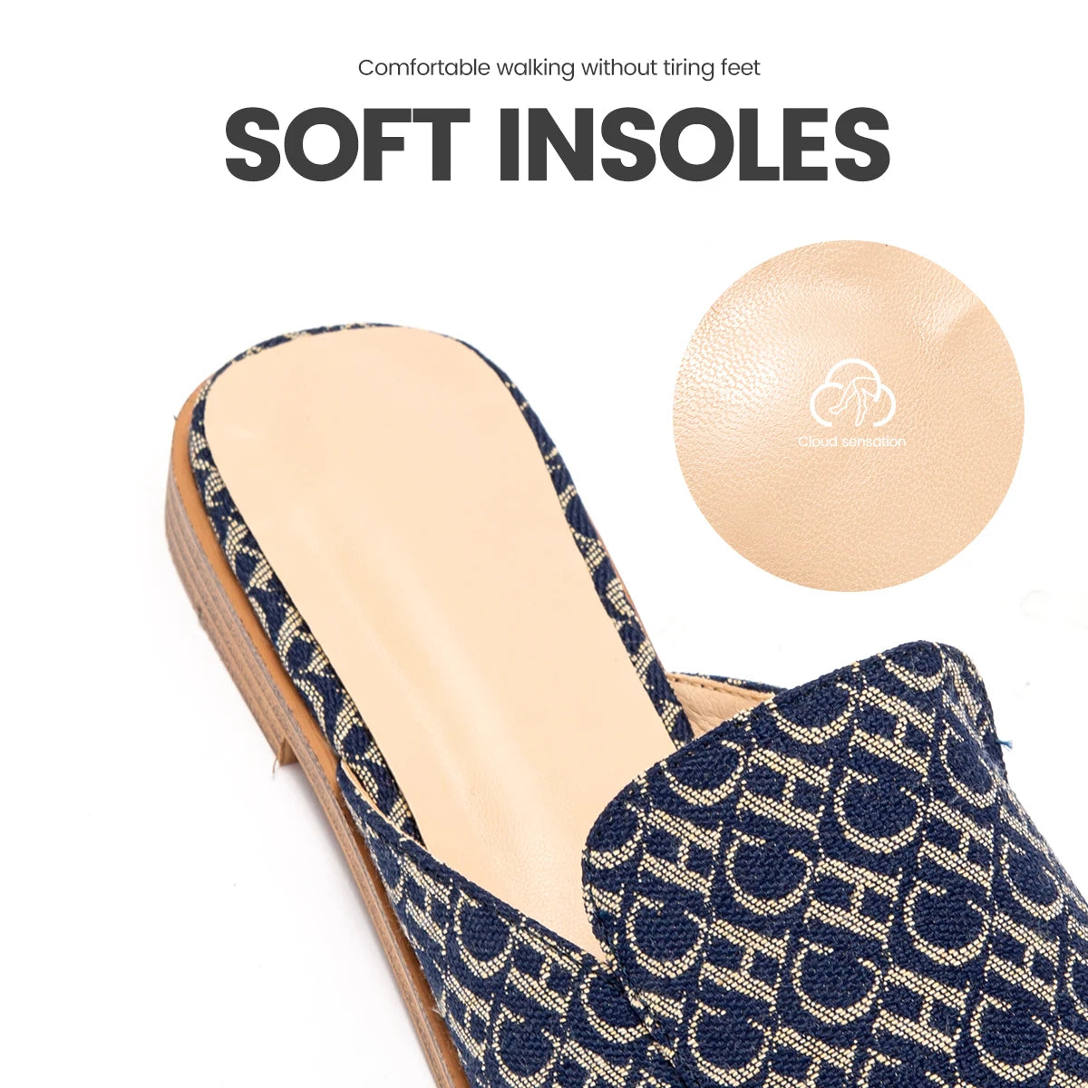 Women Summer Cool Anti Slip Slippers with Letter Printing Design Casual Sandals Exquisite Craftsmanship