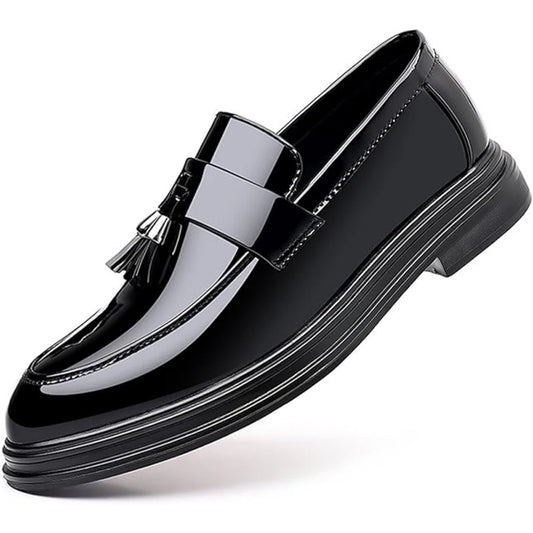 Men High Gloss Patent Penny Loafers Slip On Dress Shoes