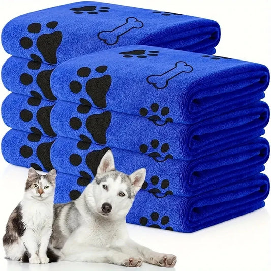 2pcs Soft Microfiber Dog Towels Quick Dry Absorbent Pet Bath and Grooming Towels for Dogs