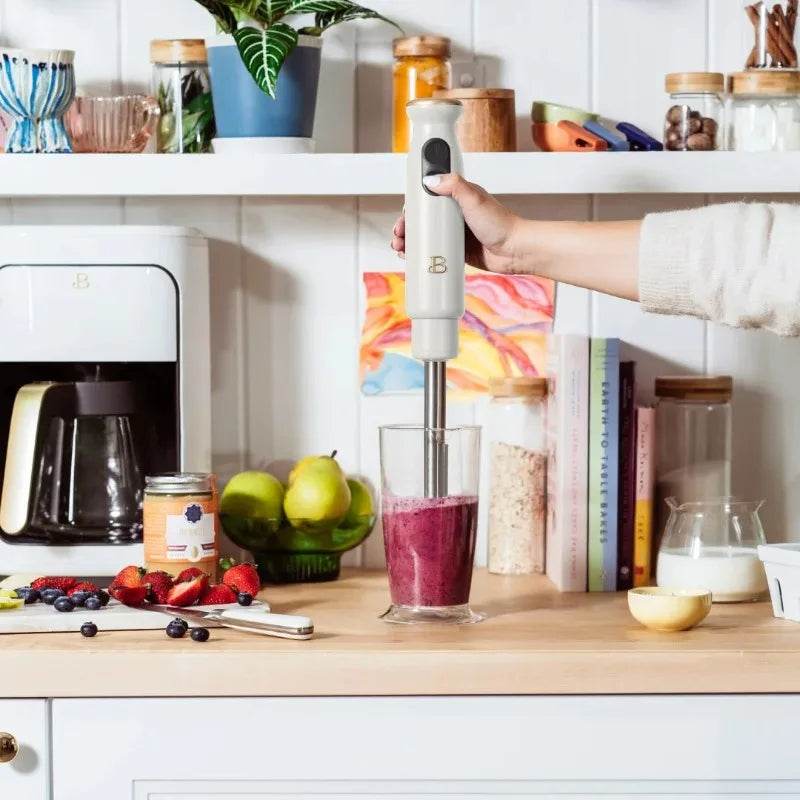 Beautiful 2-Speed Immersion Blender with Chopper and Measuring Cup by Drew Barrymore