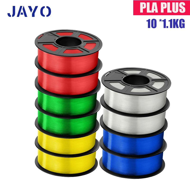 JAYO PLA Plus Filament 1.75mm 10 Rolls Set Non Toxic 3D Printing Refills Smooth No Bubbles Multiple Colors Optional