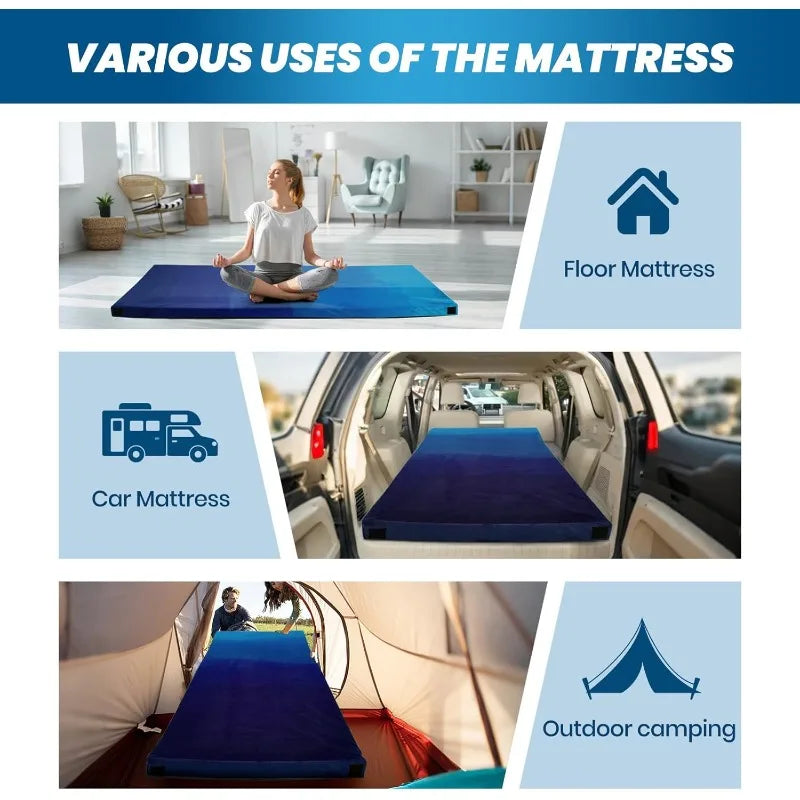 YTYIN Memory Foam Camping Pad with Pillow and Travel Bag