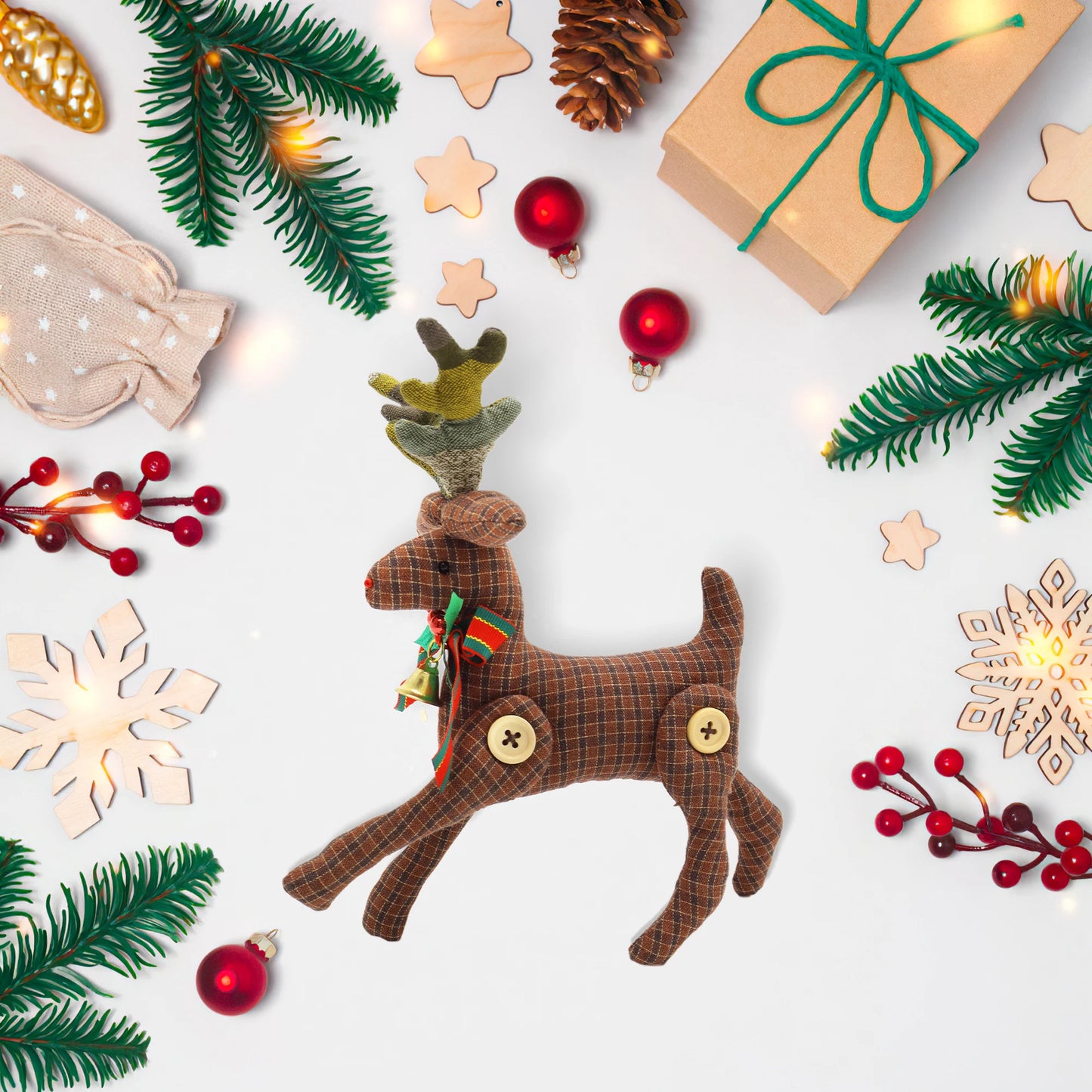 Posable Reindeer Christmas Decorations Set for Festive Decor