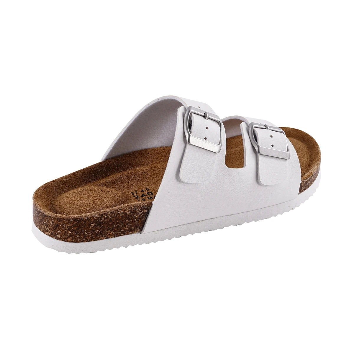 Fashionable Women's Cork Slippers with Double Buckle Design