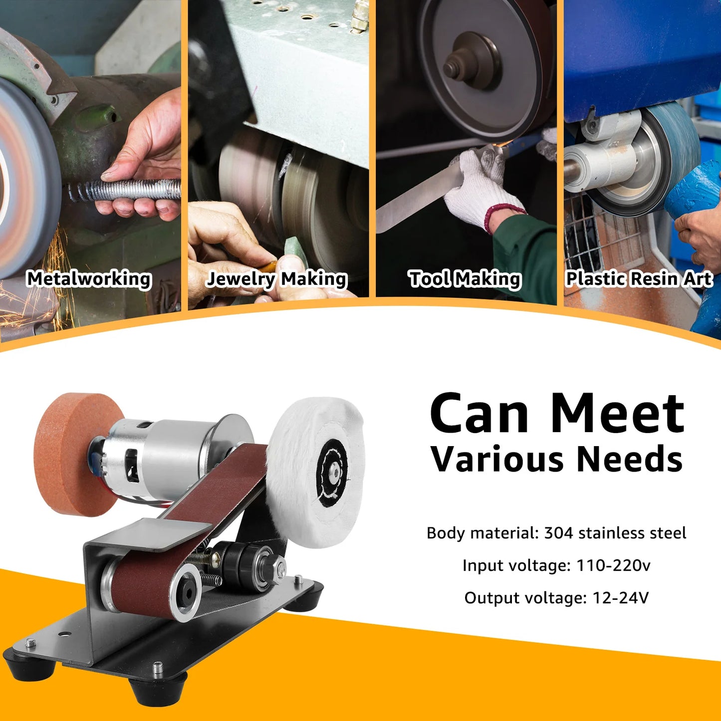 Mini Belt Grinding Machine Tool Sharpening Electric Multifunctional Sander Polisher Adjustable