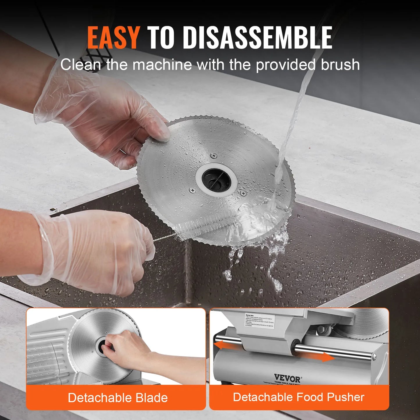 SucceBuy Electric Meat Slicer Deli Food Slicer with Stainless Steel Blade Adjustable Thickness for Home Use