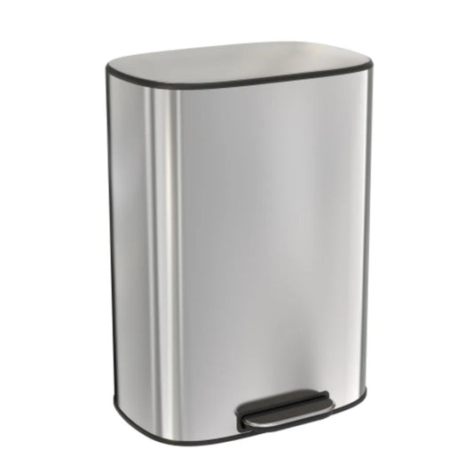 13 Gallon 50 Liter Kitchen Foot Pedal Operated Soft Close Trash Can Stainless Steel Ellipse Bin