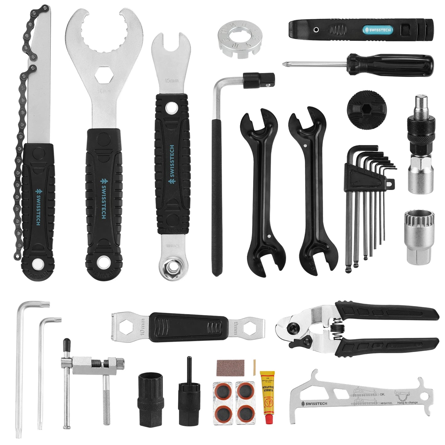 Swiss Tech 30 Piece Bike Repair Tool Kit with Case