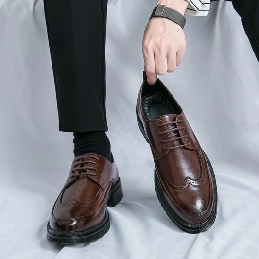 Men's Dress Oxford Shoes Classic Lace Up Formal Shoes Black