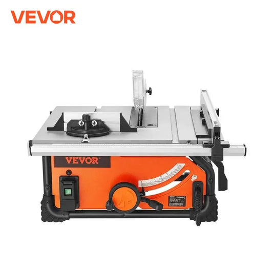 SucceBuy Table Saw for Jobsite 10 Inch 15 Amp 25 Inch Max Rip Capacity 40 Tooth Blade Portable Compact DIY Woodworking