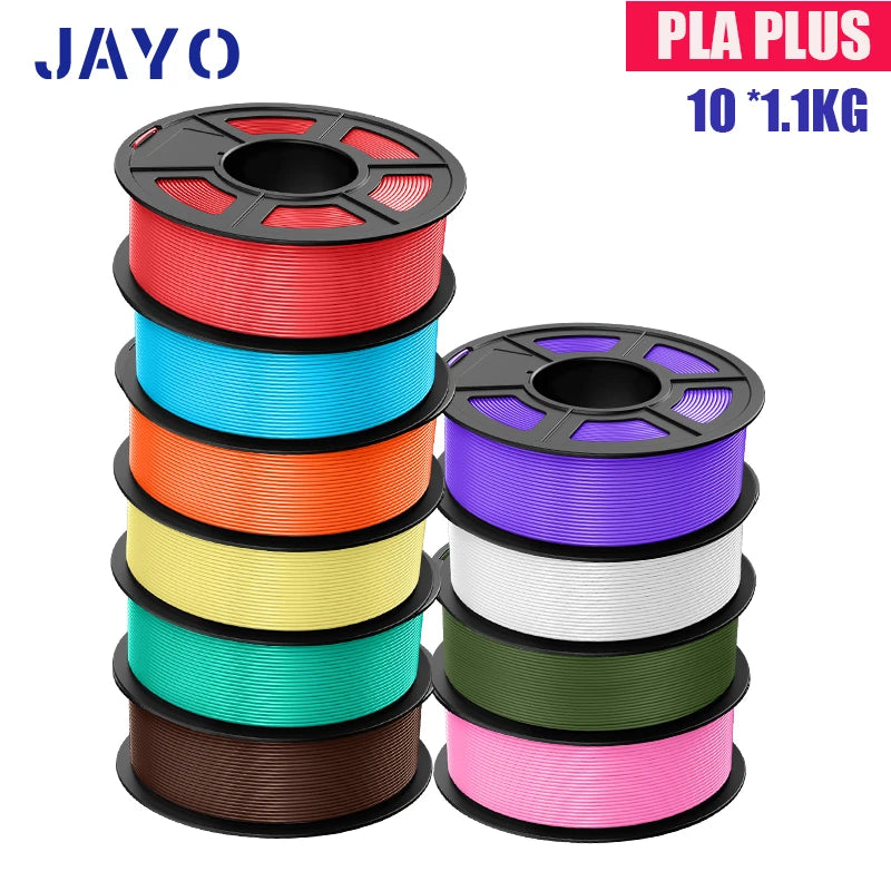 JAYO PLA Plus Filament 1.75mm 10 Rolls Set Non Toxic 3D Printing Refills Smooth No Bubbles Multiple Colors Optional