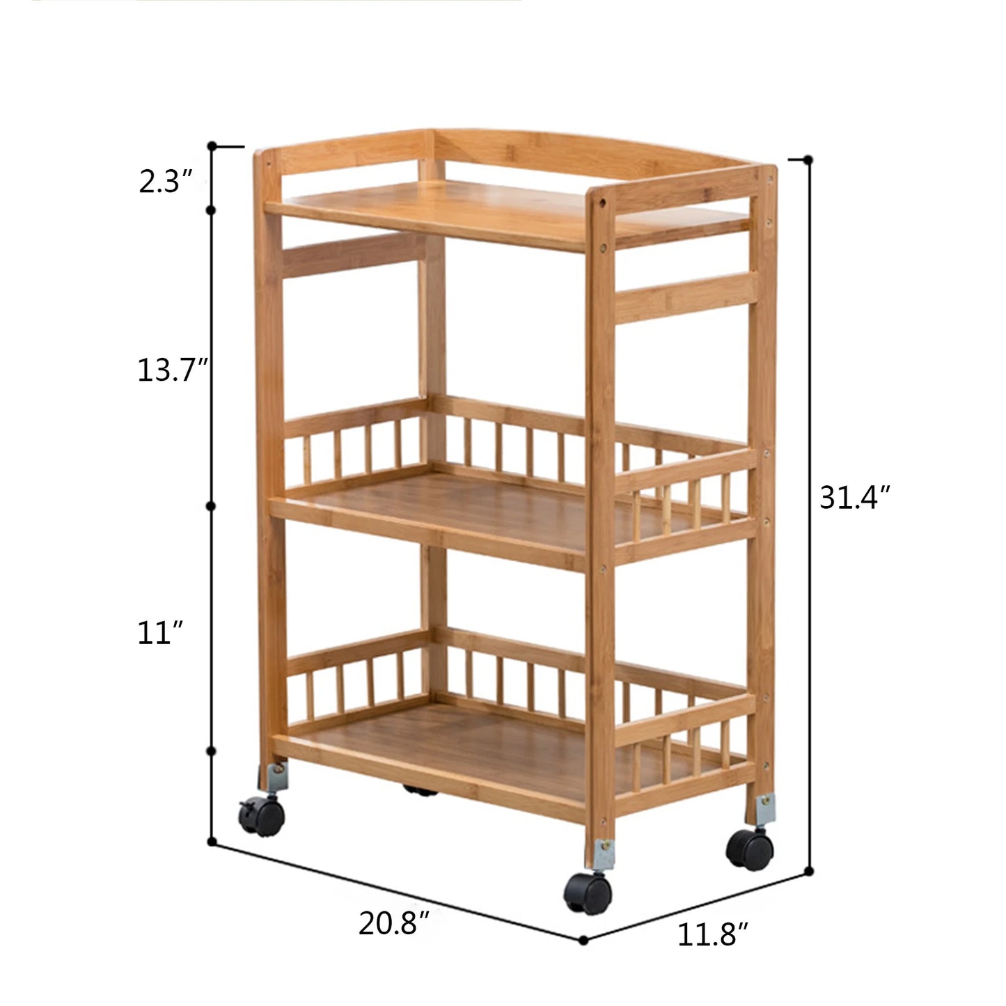 3-Tier Mobile Serving Cart Kitchen Storage Rack