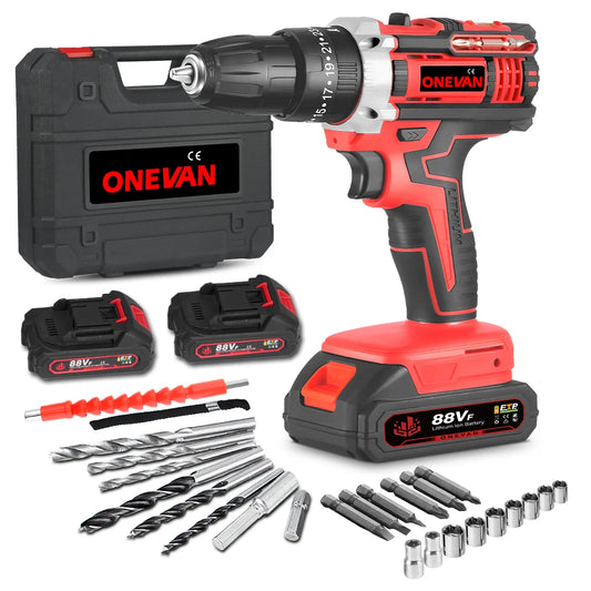 Onevan 10mm Cordless Electric Drill Driver Rechargeable Impact Hammer Drill for Makita Battery Pin