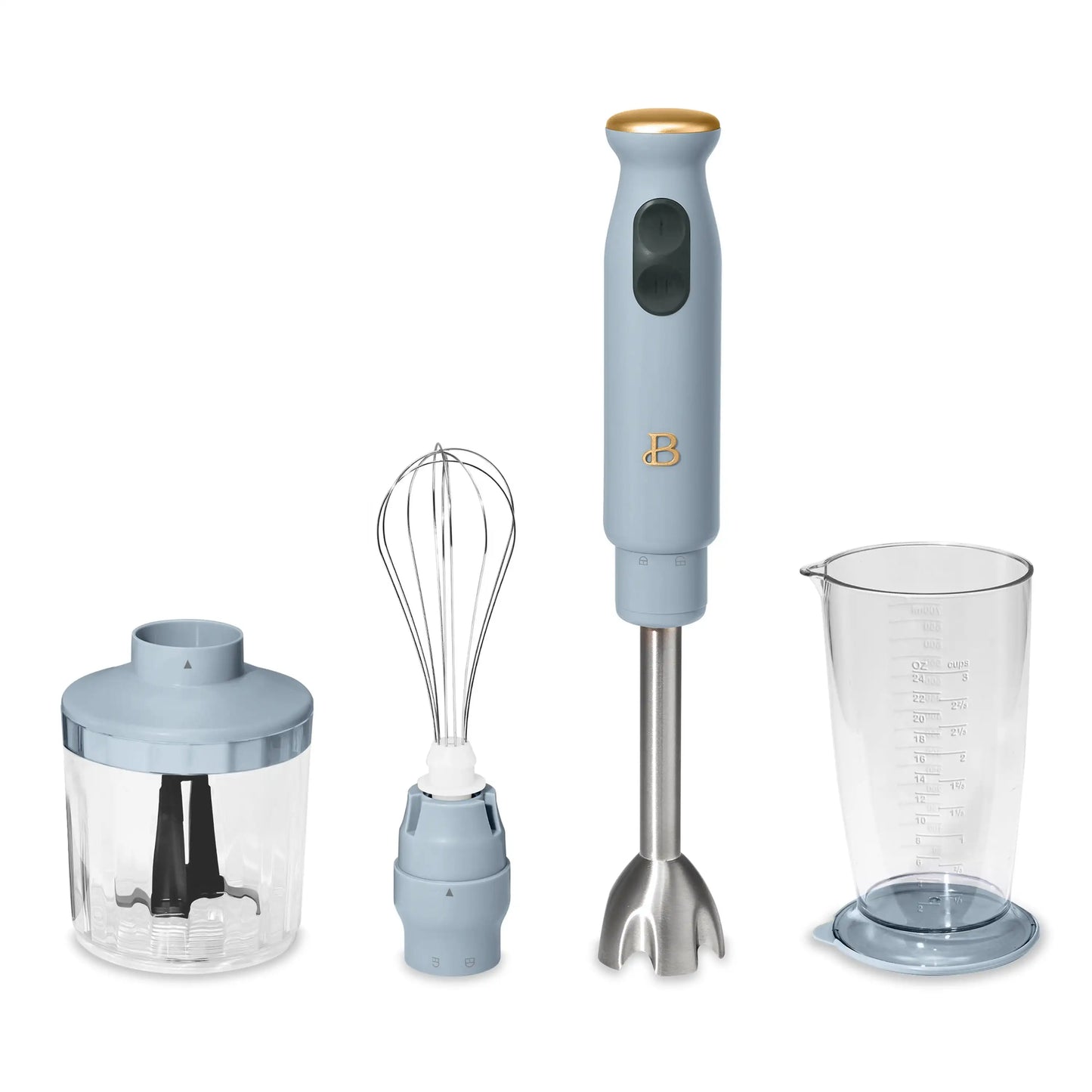 Beautiful 2-Speed Immersion Blender with Chopper and Measuring Cup by Drew Barrymore
