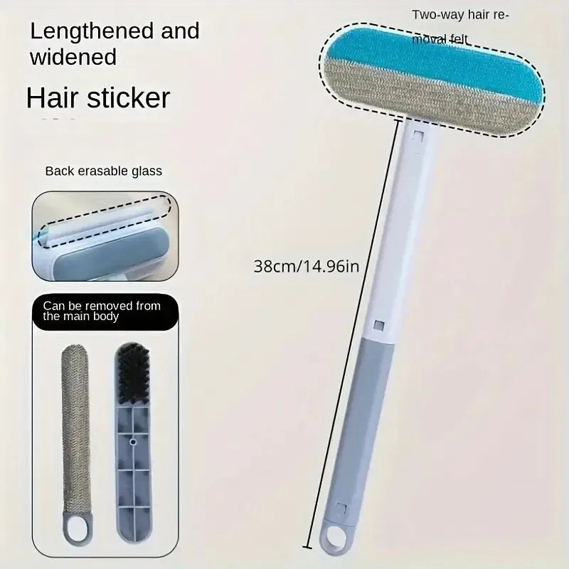 Durable Long-Handle Pet Hair Remover Brush for Dogs