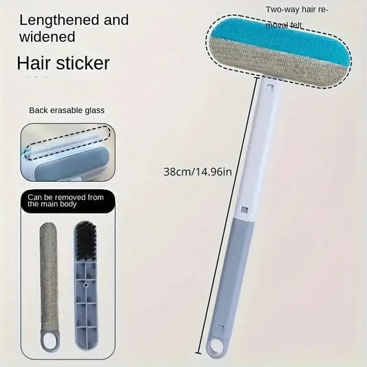Durable Long-Handle Pet Hair Remover Brush for Dogs