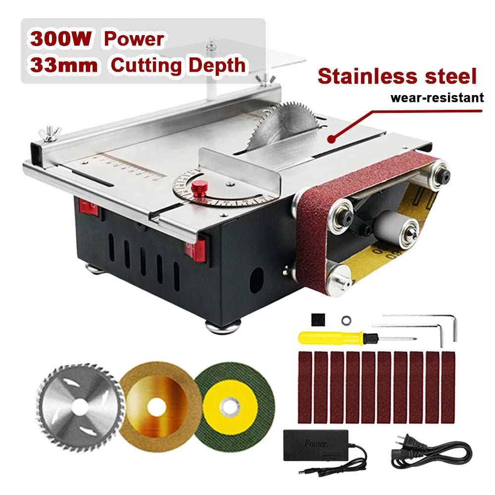 300W Benchtop Saw And Belt Sander Combo For Precision Cuts